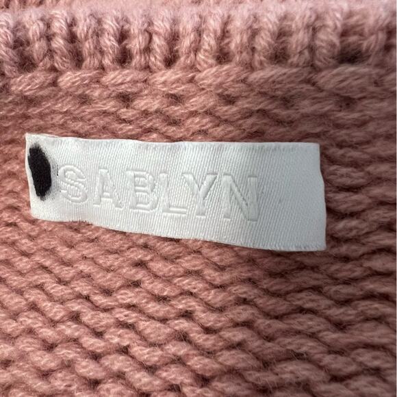 NEW SABLYN Bianco Cashmere Cropped Button Front Cardigan Sweater Pink Sz M - Picture 9 of 11